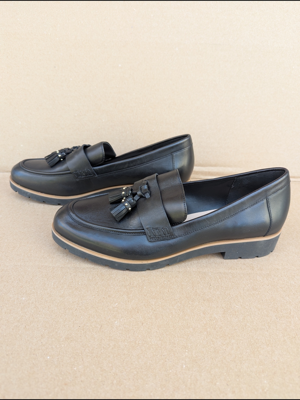 kate Spade Kalina Tassel Loafers Flats Leather Platform Women's 10M Black - Picture 3 of 11